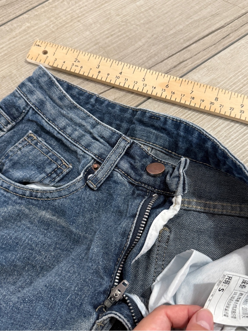 Women’s S Blue Denim Maxi Skirt High Waist Front Slit Long Jean Skirt Y2K Summer - Picture 4 of 8